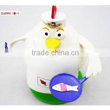 Custom Made 3D Plastic Chicken Chef Figure Toy