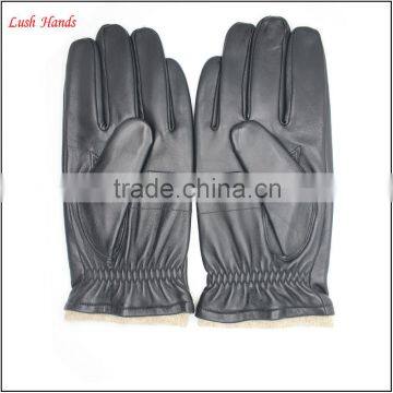 Driving Gloves for Men Fashion Black Goatskin Mens Leather Driving Gloves photo-4