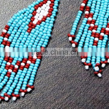 Bead Work Handmade Ethnic Ear piece dangle earrings