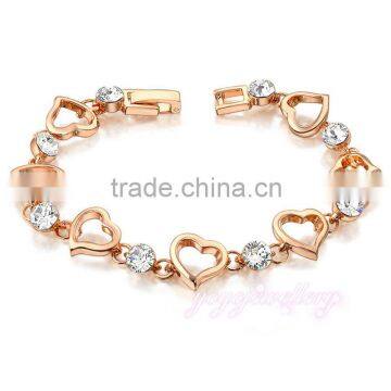 Rose gold ladies china heart bracelet fancy designs new designs