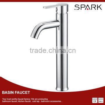 Chrome bathroom single handle water basin faucet mixer of water flow meter ST-102