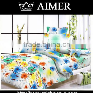 100% cotton high quality beautiful colorful flower print King size bed sheets