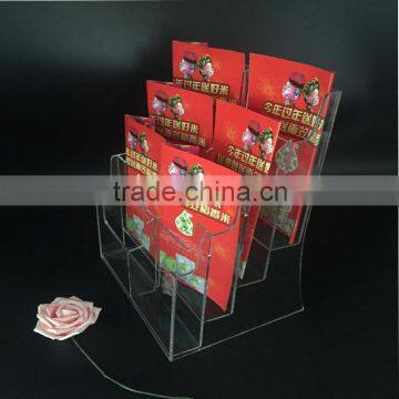 wholesale acrylic book display rack acrylic transparent 6 tier brochure holder stand