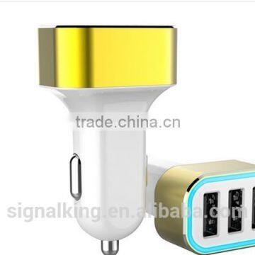 Free Sample Factory Wholesale Car Charger 3 USBs 12v Car Battery Charger Mobile Phone Charger