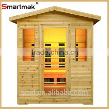 smartmak CE Approved Outdoor Far Infrared Wood Sauna Room with Ceramic Heater