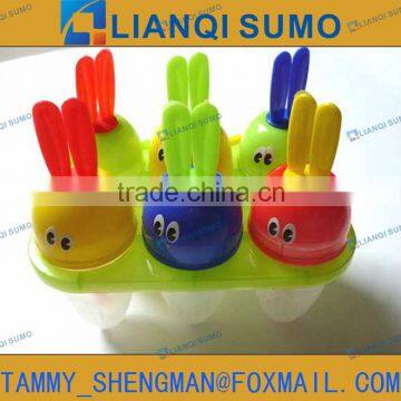 6pcs LFGB/FDA Food Grade Plastic Ice Lolly Mould Rabbit Shape photo-2
