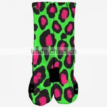 Leopard grain sublimation black socks