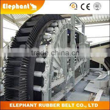 Fabric Conveyor Belt with Corrugated Sidewall used for Gravel Transport