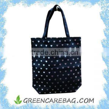 black custom canvas tote bag