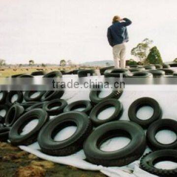 12m wide white and black plastic silage covering