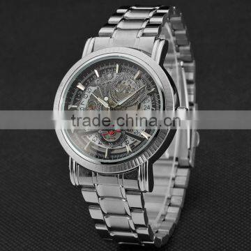 New Silver Watches Luury Brand Men's Fashion Automatic Embossed Skeleton Man Mechanical Watches Relogio Masculino Relojes photo-2