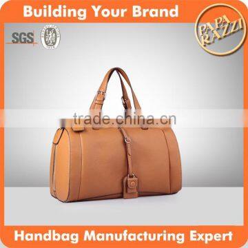 4279 Brown Grain Cow Skin Genuine Leather Weekender Duffel Bags