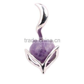 Craved Amethyst Fox Pendants