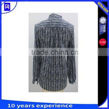 100% Cotton Print Shirt Long Sleeve Stand Collar Single Front Pocket Casual Women photo-2