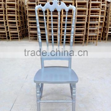 silver wedding banquet chair with cushion