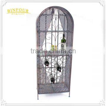 Antique Black Iron 2 Tier Storge Rack Metal Wine Rack photo-3