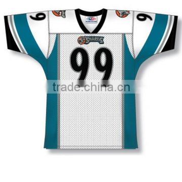 Polyester Spandex custom Sublimated Sharks American Football Jersey/Shirt