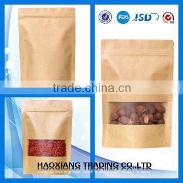 High quality food grade paper stand up pouch with zipper