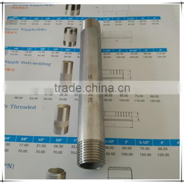 SCH40 1/2 IN Long Pipe Nipple with Double Male Thread Ends 6" Length