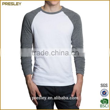 wholesale cotton 100% plain blank raglan 3/4 sleeve t shirt, custom cheap 3/4 sleeve raglan t shirts