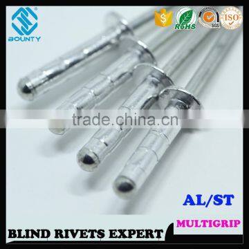 HIGH QUALITY FACTORY DOME HEAD AL/ST MULTI GRIP POP BLIND RIVETS photo-4