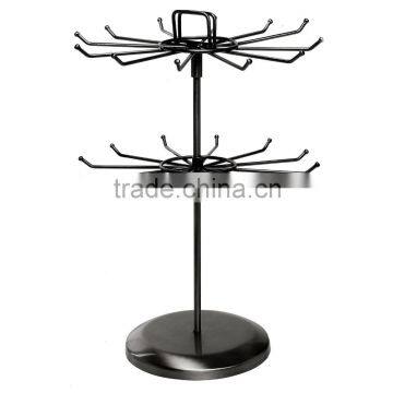 countertop rotating Metal 2 Tier Jewelry Display Stand