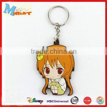 custom logo well made anime girl promo pvc keychain