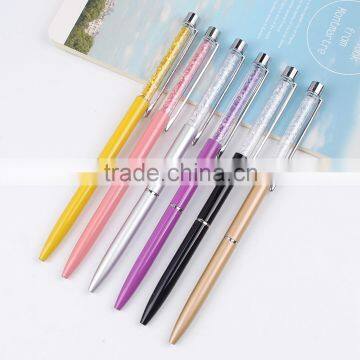 New promotional 2016 cute slim crystal pen for office and hotel gifts supply