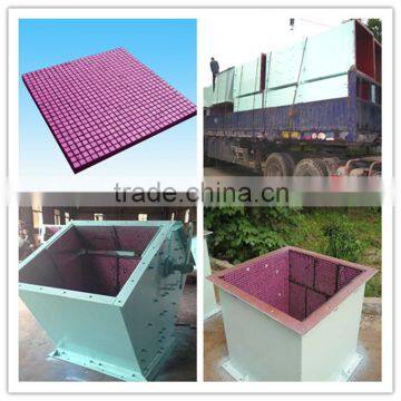 Competitive price wear&impact resistant ceramic rubber liner coal hopper feeder