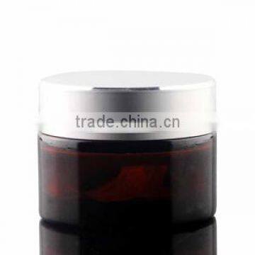 Best selling 50g amber glass jar with alumininum cap