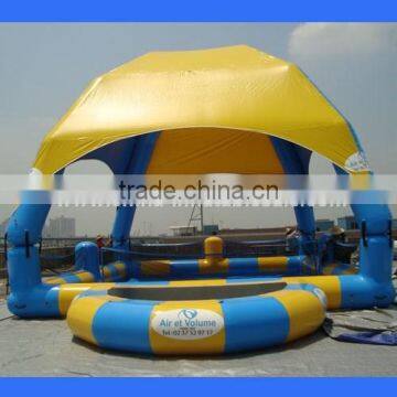 Inflatable swimming pool with tent, swimming pool cover