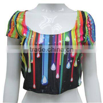 Wholesale Plus Size Women Sexy Low-cut Fashion Clothes 2014 Summer National Colorful Print Crop Tank Tops