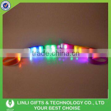 Logo Customized Flashing Led Silicon Bracelet Led Light Silicone Wristband