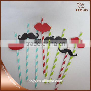 Wholesale party colorful printing drinking stripe paper straw