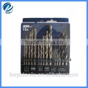 high quality 15pcs combination drill bit set