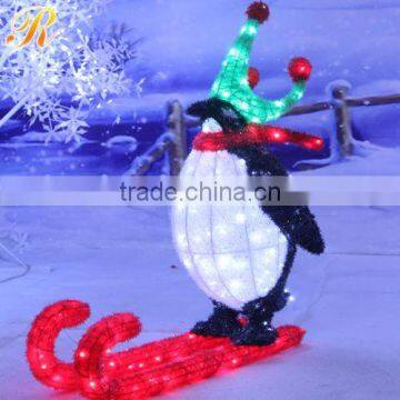 Battery operated holiday decorative crown penguin