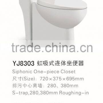 YJ8303 Bathroom Ceramics Siphonic One pcs toilet /WC/Water closet
