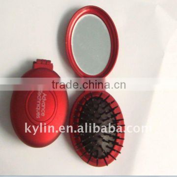 hair brush with pocket mirror