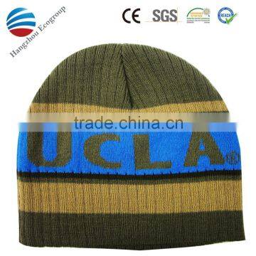 2016 wholesale warm men's wool knitted beanie hat