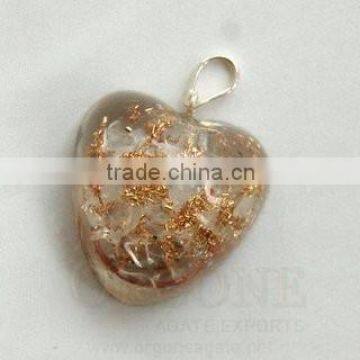 Crystal Orgone Heart Pendant | Puffy Heart Pendant | Heart Pendant | Orgone Pendant | Orgonite Pendant