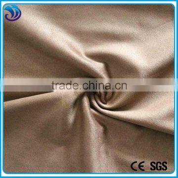 polyester spandex suede plain dyed knitting weft strenth fabric