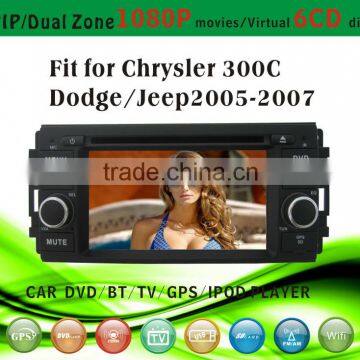 touch screen car dvd player fit for Jeep old Chrysler 300C Dodge 2005-2007 with radio bluetooth gps tv pip dual zone