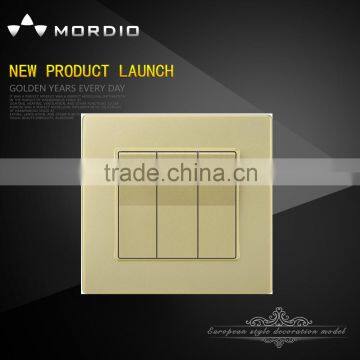 2016 High Quality 3 Gang 1 Way Golden Color pc Material photo-2