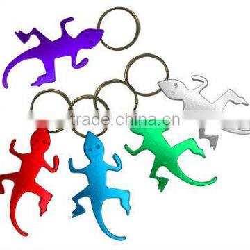 TC-462 Mini Aluminum/Metal Gecko Shape Bottle Opener With Keyring