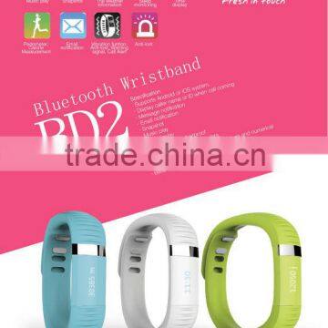 OEM 2014 new arrival BT wristband Pedometer,Calorie Measurement bluetooth wrist watch BD2