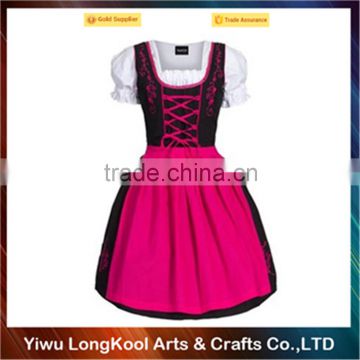 Best selling women carnival costume pink dress sexy maid costume