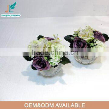 potted small decorative artificial flower rose water flower wholesale