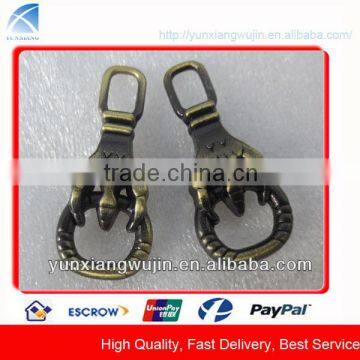 CD1126 Unique Design Zipper Antique Brass Zipper Puller for Garments