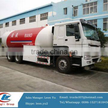 24CBM LPG delivery truck with tank for sale, 336hp HOWO truck tank