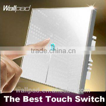Wallpad C1 White Crystal Glass Touch Screen Light Switch Power Supply LED Light Switch 110V~250V 1 Gang 1 Way Touch Switch Quality Choice